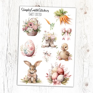SWEET EASTER Clear Frosted Matte Stickers | Deco Stickers | Planner Stickers