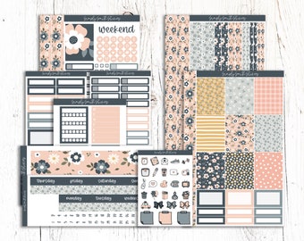 JUST PEACHY | Vertical Weekly Planner Sticker Kit | Planner Stickers | Weekly Planner | Planner Supplies | Stationery Stickers