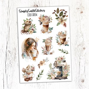 COLD BREW Clear Frosted Matte Stickers | Deco Stickers | Planner Stickers