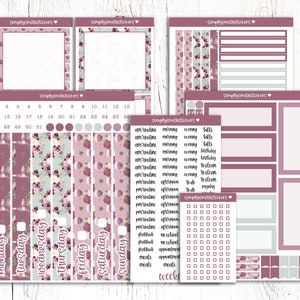 Trousse quotidienne DUO WINE O'CLOCK | Stickers pour agenda 7 x 9 | duo d'autocollants quotidiens | Stickers Erin Condren