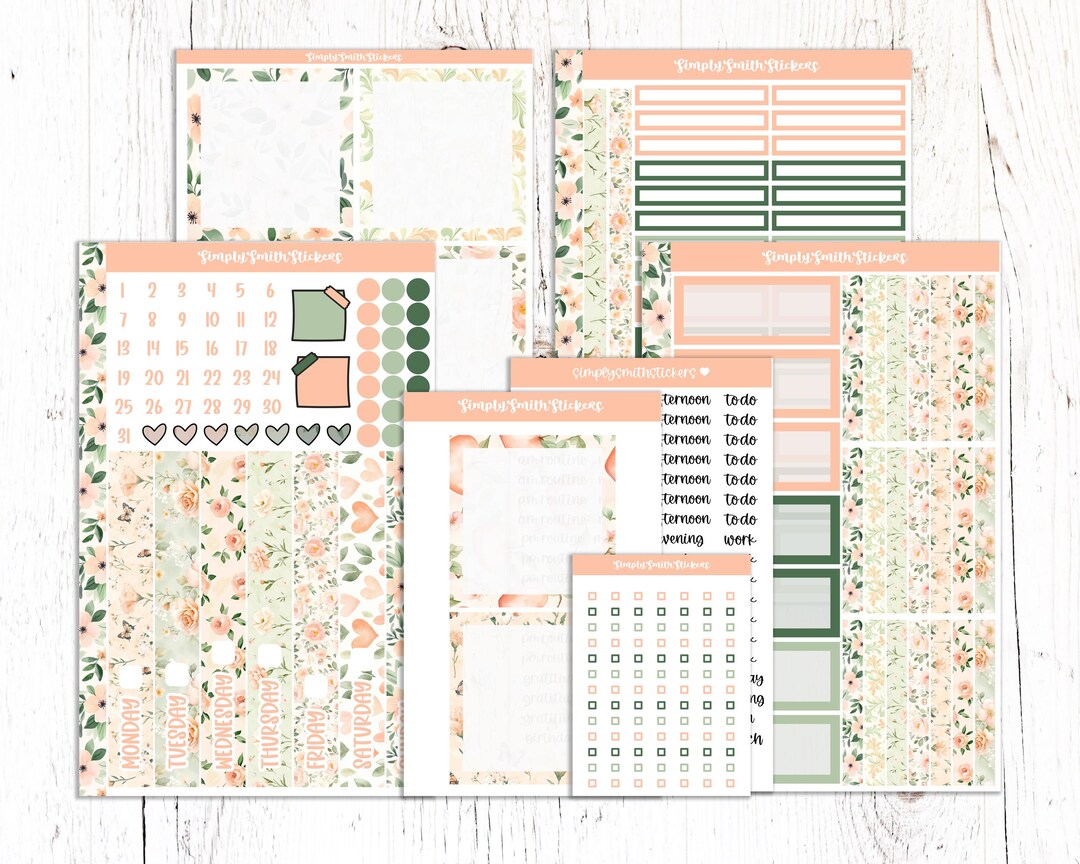 A5 Daily Duo | SOUTHERN PEACH | Planner Stickers | Daily Planning ...