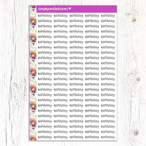 Autocollants manuscrits ANNIVERSAIRE - Agenda EC | Stickers pour agenda | Autocollants de célébration | Rappel d'autocollants pour agenda
