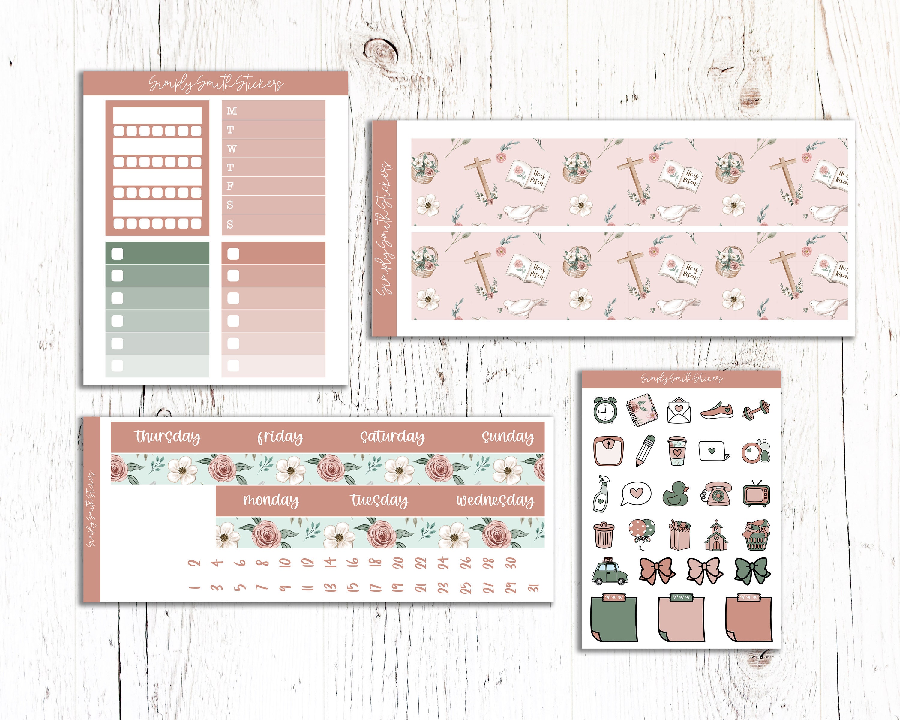 GRACE | Vertical Weekly Planner Sticker Kit | Planner Stickers | Weekly ...