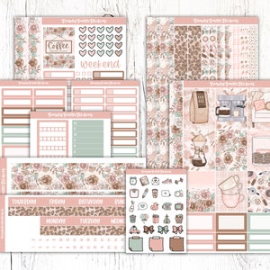 BREAKFAST BLEND | Vertical Weekly Planner Sticker Kit | Planner Stickers