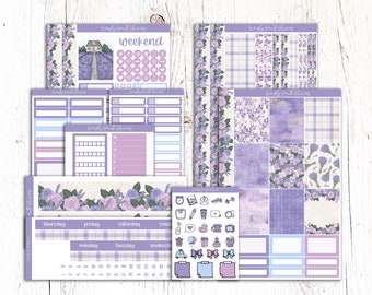 LAVENDER DREAMS | Vertical Weekly Planner Sticker Kit | Planner Stickers