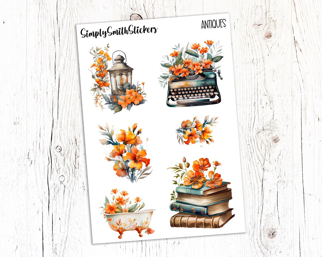 ANTIQUES Clear Frosted Matte Stickers | Deco Stickers | Planner ...