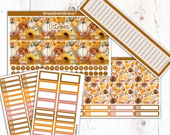 OCTOBER Monthly Sticker Kit | 7x9 | CUSTOMIZABLE Stickers | Planner Stickers | Planner Accessories | Monthly Stickers