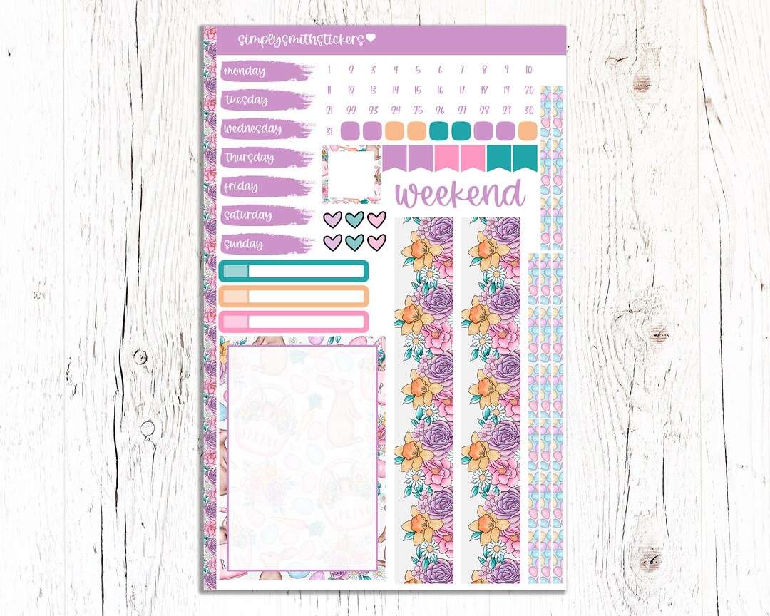 A5 Compact Vertical Mini Kit | RUSTIC EASTER | Planner Sticker Kit | A5 ...