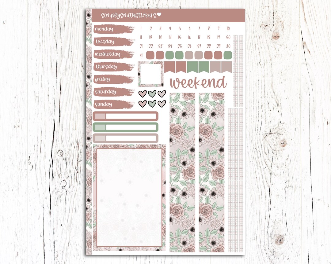 A5 Compact Vertical Mini Kit | RISE & SHINE | Planner Sticker Kit | A5 ...