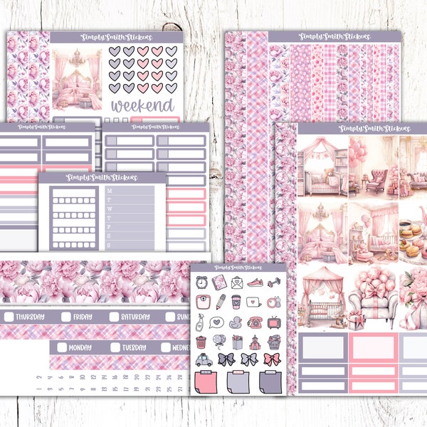 MOMMYS HEART | Vertical Weekly Planner Sticker Kit | Planner Stickers