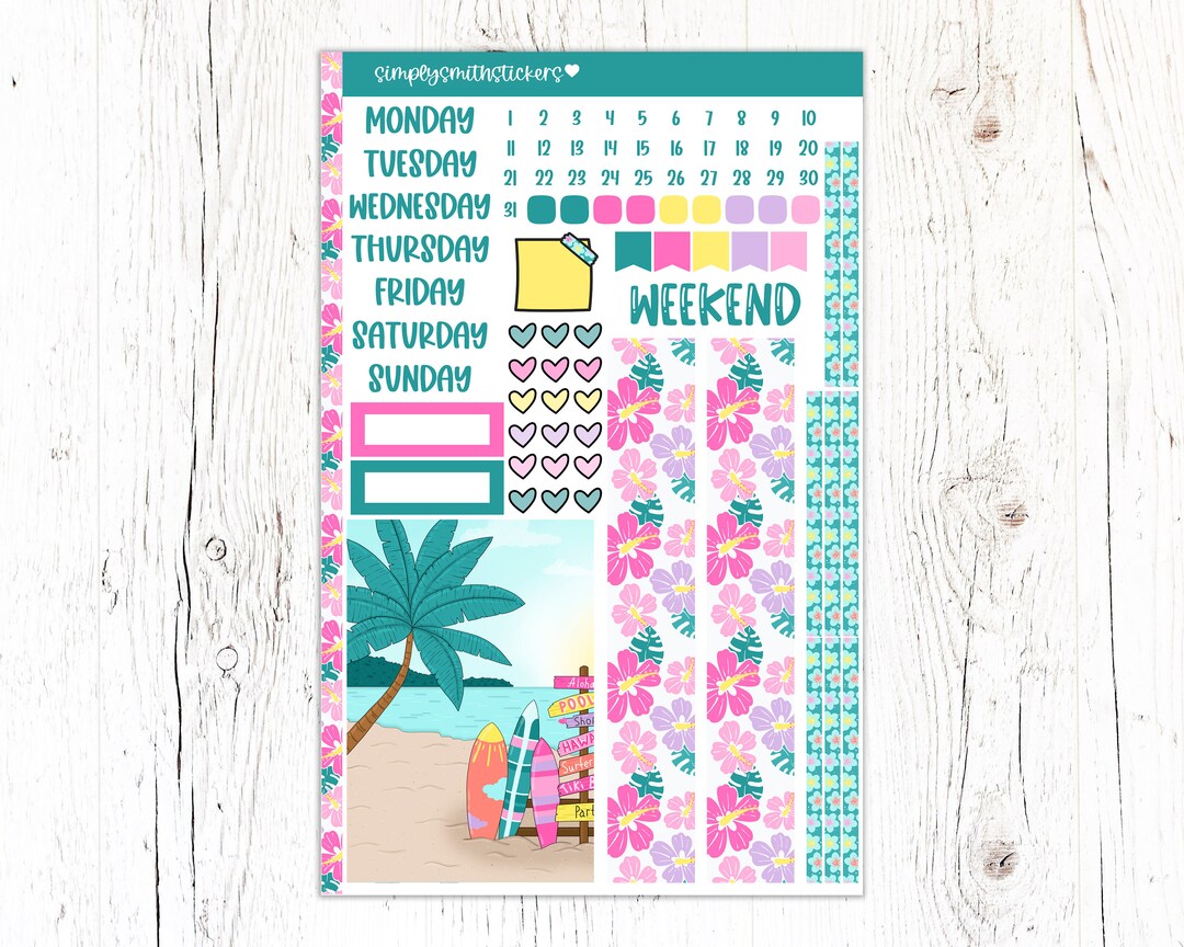 A5 Compact Vertical Mini Kit | ALOHA | Planner Sticker Kit - Etsy