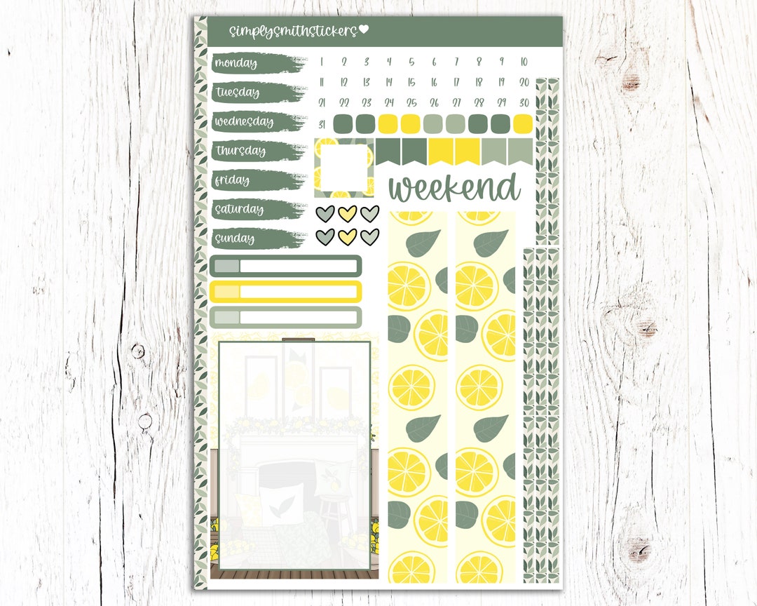 A5 Compact Vertical Mini Kit | LEMON SQUEEZY | Planner Sticker Kit - Etsy
