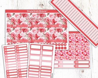 FEBRUARY Monthly Sticker Kit | 7x9 | CUSTOMIZABLE Stickers | Planner Stickers | Planner Accessories | Monthly Stickers