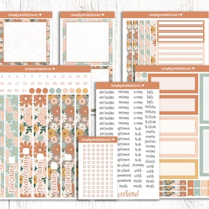 Duo quotidien VINTAGE GARDEN | Stickers pour agenda 7 x 9 | duo d'autocollants quotidiens | Stickers Erin Condren