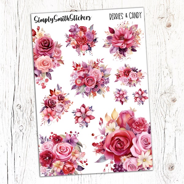 BERRIES & CANDY Clear Frosted Matte Stickers | Deco Stickers | Planner Stickers