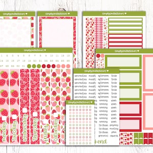 Duo quotidien STRAWBERRY FIELDS | Stickers pour agenda 7 x 9 | Autocollants de planification quotidienne