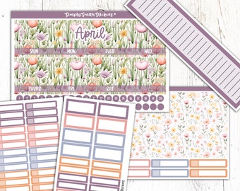 APRIL Monthly Sticker Kit | 7x9 | CUSTOMIZABLE Stickers | Planner Stickers | Planner Accessories | Monthly Stickers