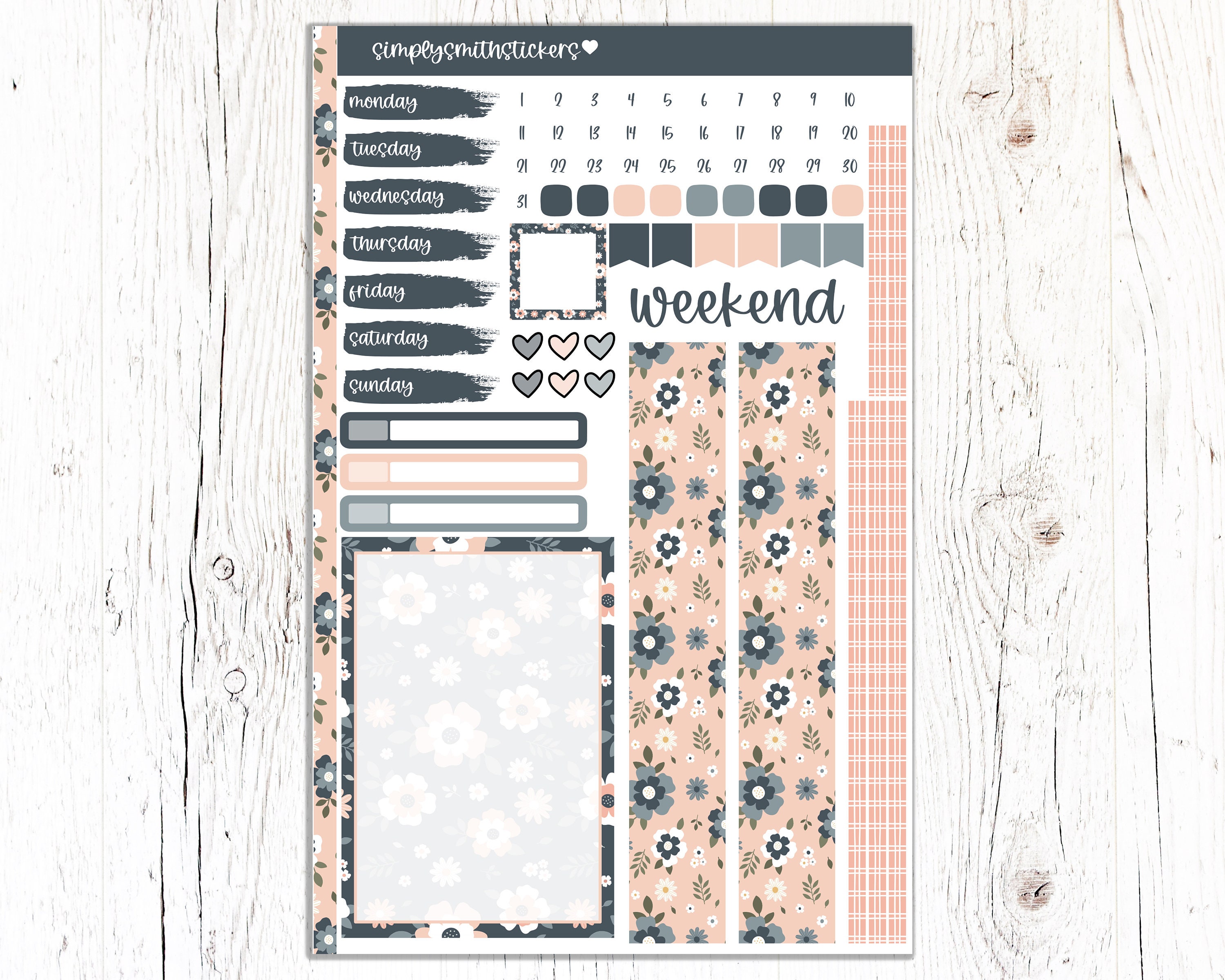 A5 COMPACT VERTICAL Mini Kit | JUST_PEACHY | Planner Sticker Kit | A5 ...