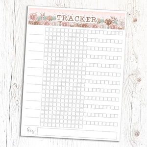 Floral Blank Tracker Stickers | 7x9 Planner Page