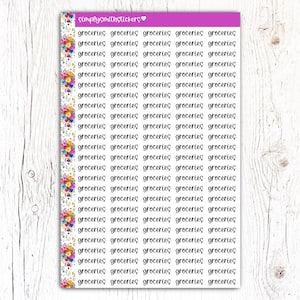 ÉPICERIE Autocollants | Stickers pour agenda | Stickers fonctionnels | Rappel d'autocollants pour agenda