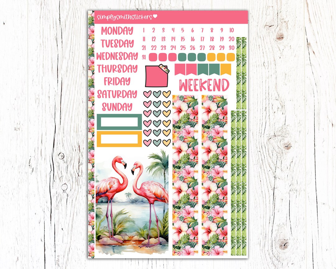 A5 Compact Vertical Mini Kit | PARADISE | Planner Sticker Kit - Etsy