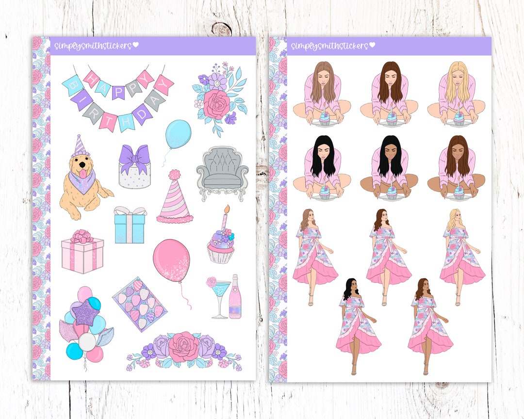 BIRTHDAY PARTY DECO Stickers | Planner Stickers | Decorative Stickers ...