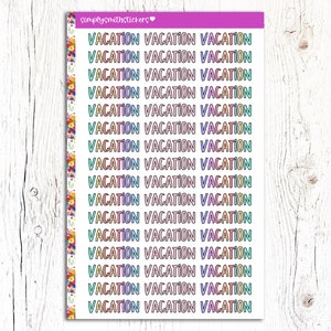 Stickers VACANCES ORIGINALES | Stickers pour agenda | Stickers fonctionnels | Rappel d'autocollants pour agenda | Stickers scripts