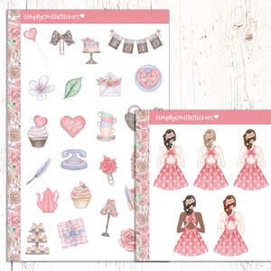 LOVELY VALENTINE DECO Stickers | Planner Stickers | Decorative Stickers | Functional Stickers | Daily Planner Stickers | *Not Clear Paper*