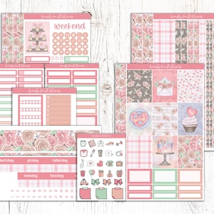 LOVELY VALENTINE | Vertical Weekly Planner Sticker Kit | Planner Stickers | Weekly Planner | Planner Supplies | Stationery Stickers