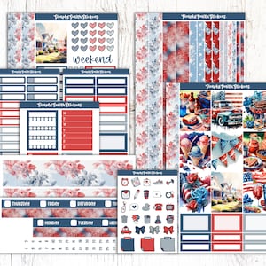 INDEPENDENCE | Vertical Weekly Planner Sticker Kit | Planner Stickers