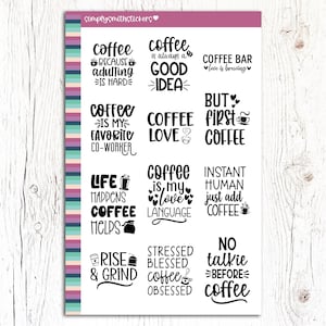 CITATIONS CAFÉ - Agenda EC | Stickers pour agenda | Stickers fonctionnels | Stickers citation | Stickers scripts