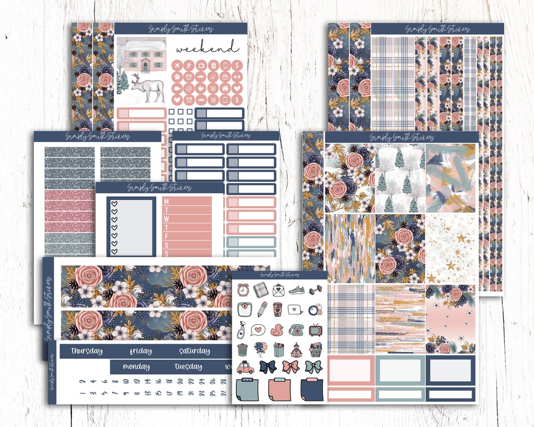 NOEL | Vertical Weekly Planner Sticker Kit | Planner Stickers | Weekly ...