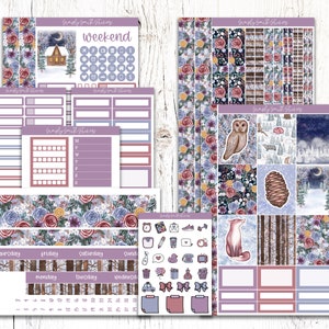WINTER FOREST | Vertical Weekly Planner Sticker Kit | Planner Stickers | Weekly Planner | Planner Supplies | Stationery Stickers