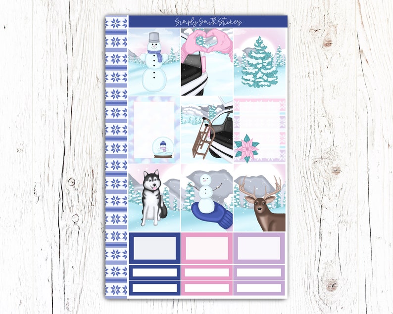 SNOW DAY | Vertical Weekly Planner Sticker Kit | Planner Stickers ...