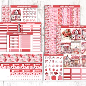 VALENTINE'S DAY | Vertical Weekly Planner Sticker Kit | Planner Stickers