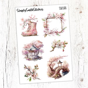 SAKURA Clear Frosted Matte Stickers | Deco Stickers | Planner Stickers