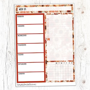 Semaine de récolte 7x9 en un coup d'oeil | 7 x 9 | Stickers de présentation hebdomadaire | Stickers agenda hebdomadaire