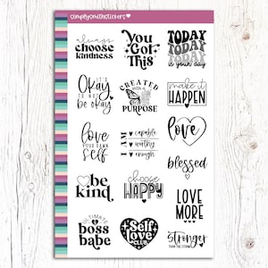 CITATIONS INSPIRANTES - EC Planner | Stickers pour agenda | Stickers fonctionnels | Stickers citation | Stickers scripts