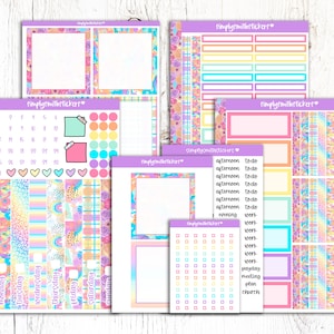 Duo quotidien A5 | SEMAINE DE L'ARC-EN-CIEL | Stickers pour agenda | Autocollants de planification quotidienne