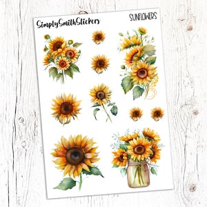 Stickers transparents dépoli mats TOURNESOLS | Stickers déco | Stickers agenda