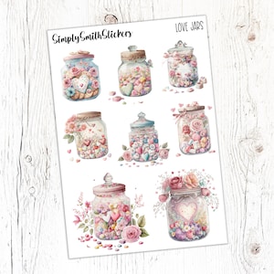 LOVE JARS Clear Frosted Matte Stickers | Deco Stickers | Planner Stickers