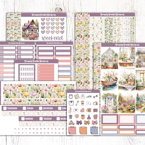 FLEURI | Kit d'autocollants pour agenda semainier vertical | Stickers agenda