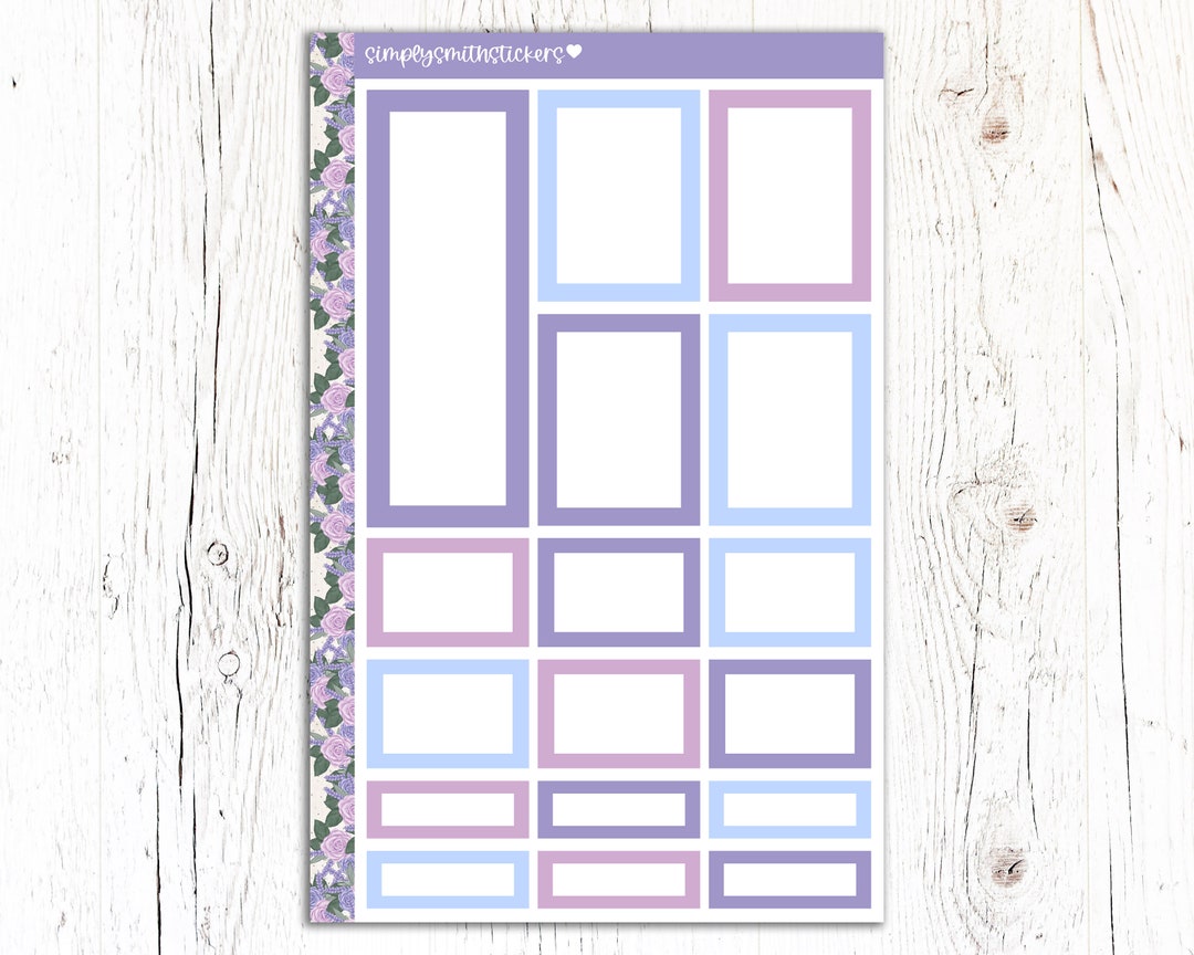 LAVENDER DREAMS Colorful Boxes | Planner Stickers | Add On - Etsy