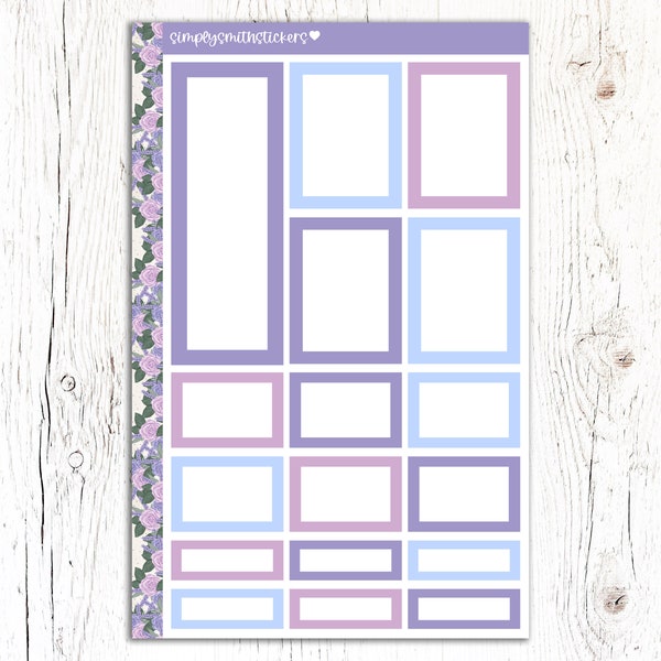 LAVENDER DREAMS Colorful Boxes | Planner Stickers | Add On