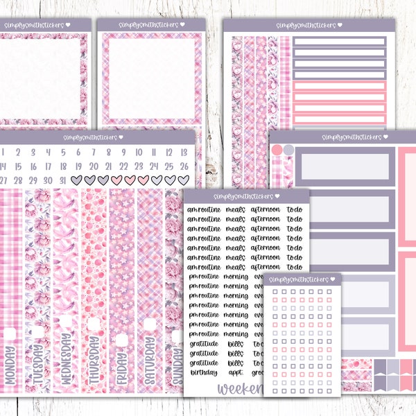 MOMMYS HEART Daily Duo Kit | 7x9 Planner Stickers | Daily Planning Stickers