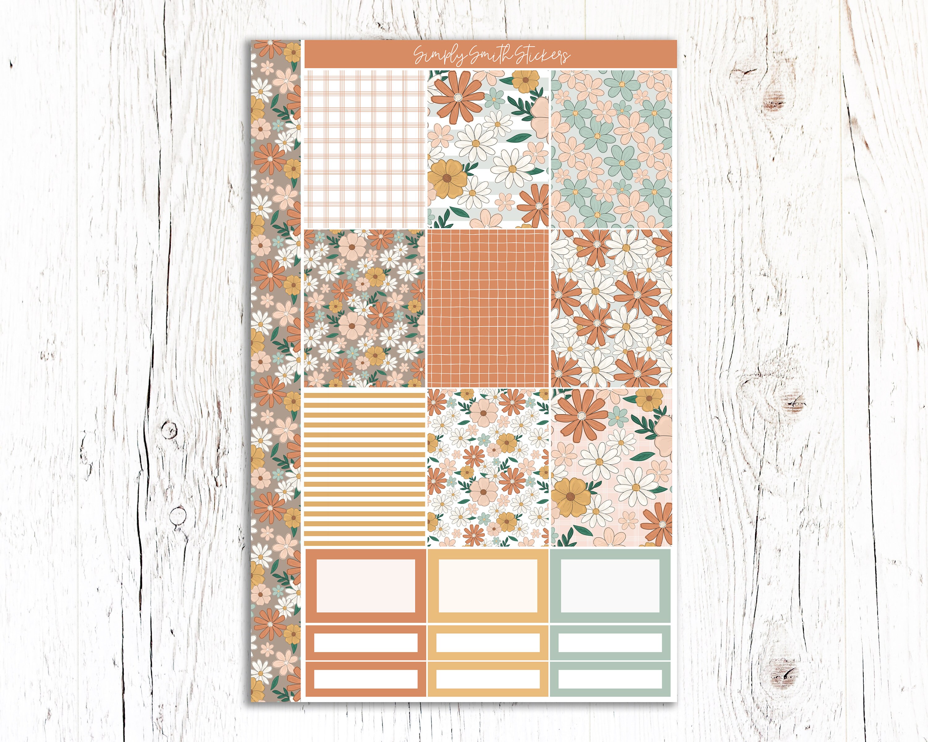 Vintage Garden Vertical Weekly Planner Sticker Kit - Etsy