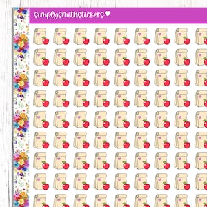 LUNCH BAG STICKERS | Planner Stickers | Meal Prep Stickers | Doodle Stickers |