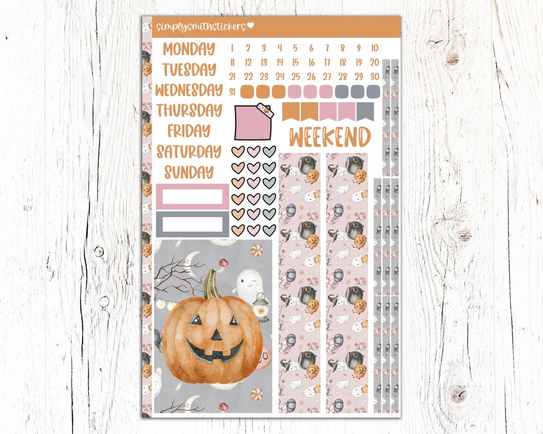 A5 Compact Vertical Mini Kit | HALLOWS EVE | Planner Sticker Kit - Etsy