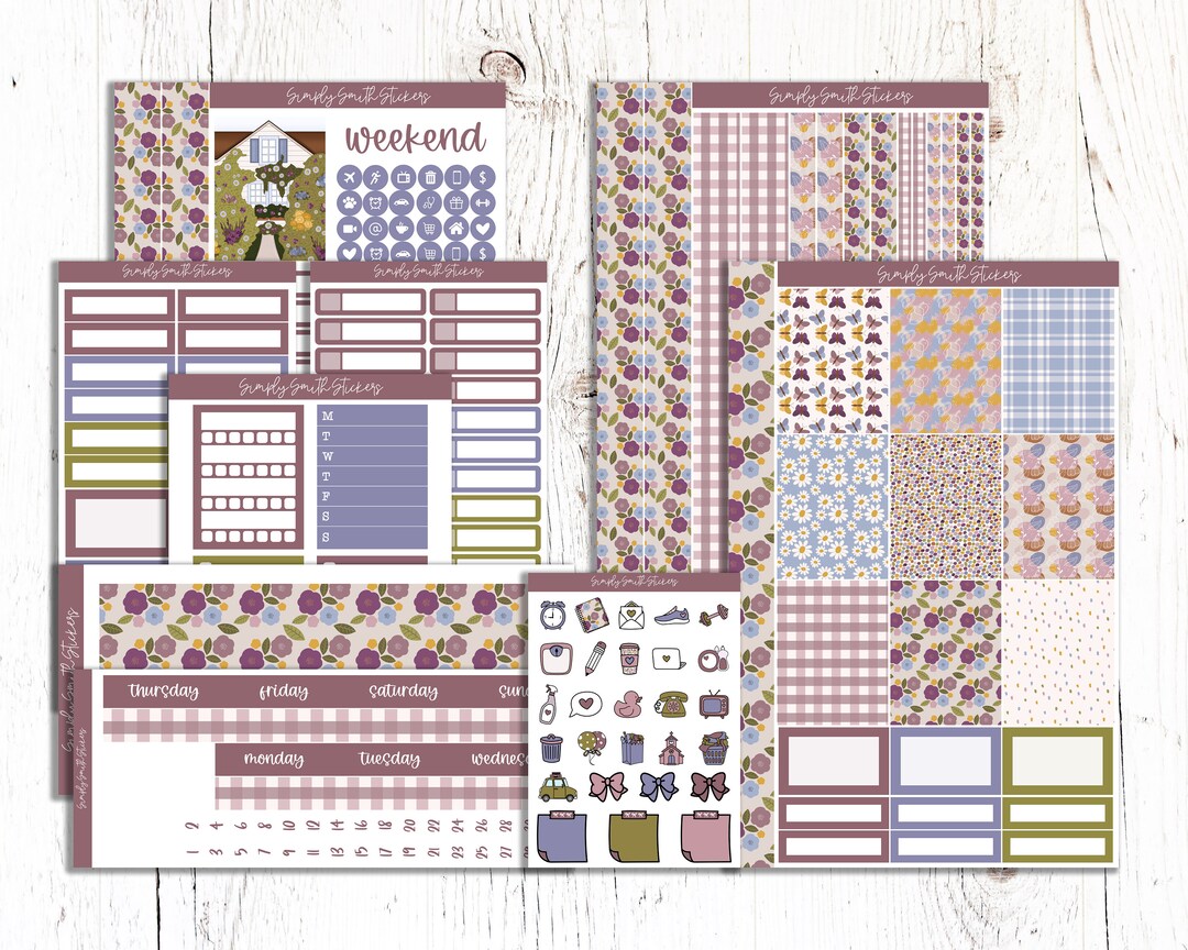 HELLO SPRING | Vertical Weekly Planner Sticker Kit | Planner Stickers ...