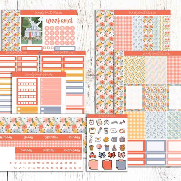 BLOOM | Vertical Weekly Planner Sticker Kit | Planner Stickers | Weekly Planner | Planner Supplies | Stationery Stickers